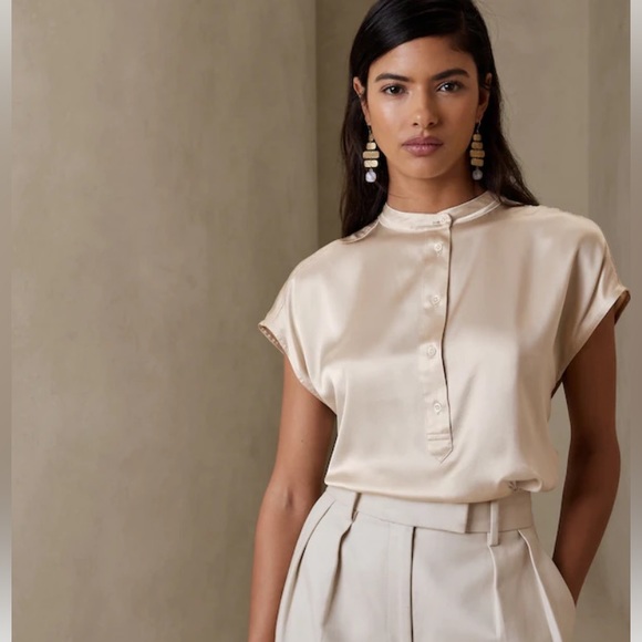 NWT BANANA REPUBLIC SERENADE SILK DOLMAN TUNIC - Picture 3 of 4